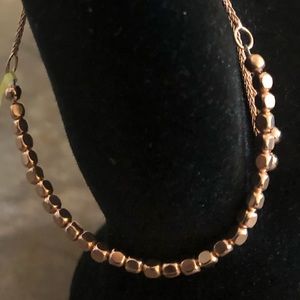 Lovely 14K RG Over Sterling Silver Beaded(Square) Bracelet.